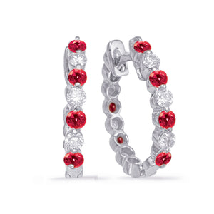 Ruby & Diamond Earring-0.43ctw