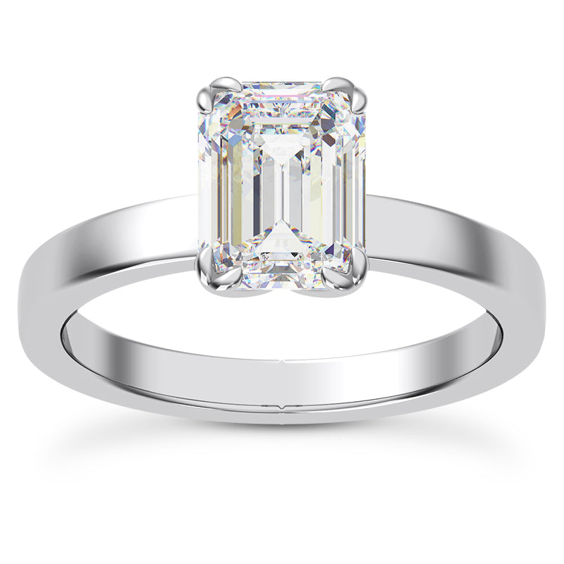 EMERALD OR RADIANT PETAL SOLITAIRE ENGAGEMENT RING