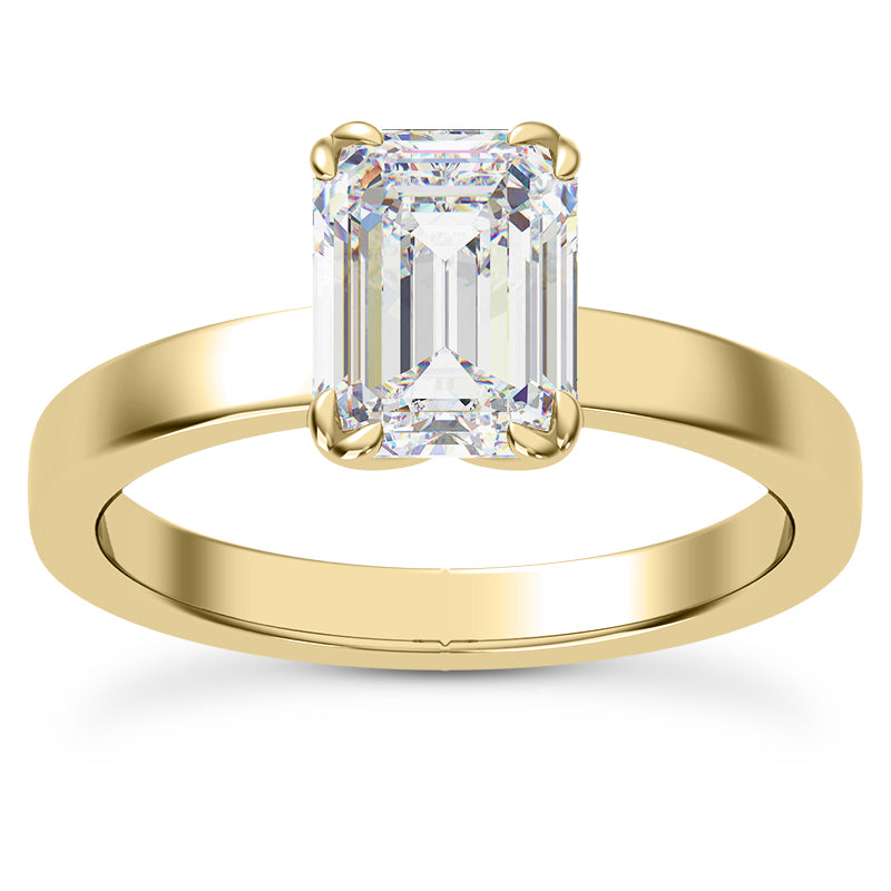 EMERALD OR RADIANT PETAL SOLITAIRE ENGAGEMENT RING