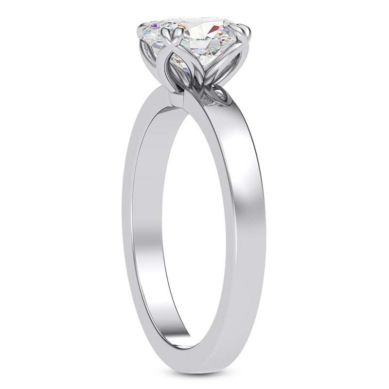 OVAL PETAL SOLITAIRE ENGAGEMENT RING