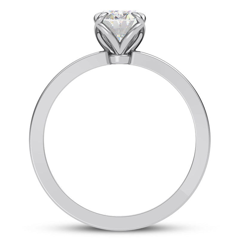 OVAL PETAL SOLITAIRE ENGAGEMENT RING