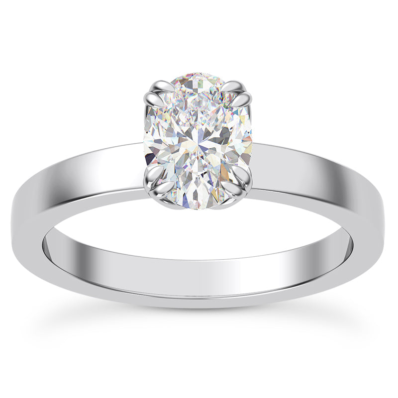 OVAL PETAL SOLITAIRE ENGAGEMENT RING
