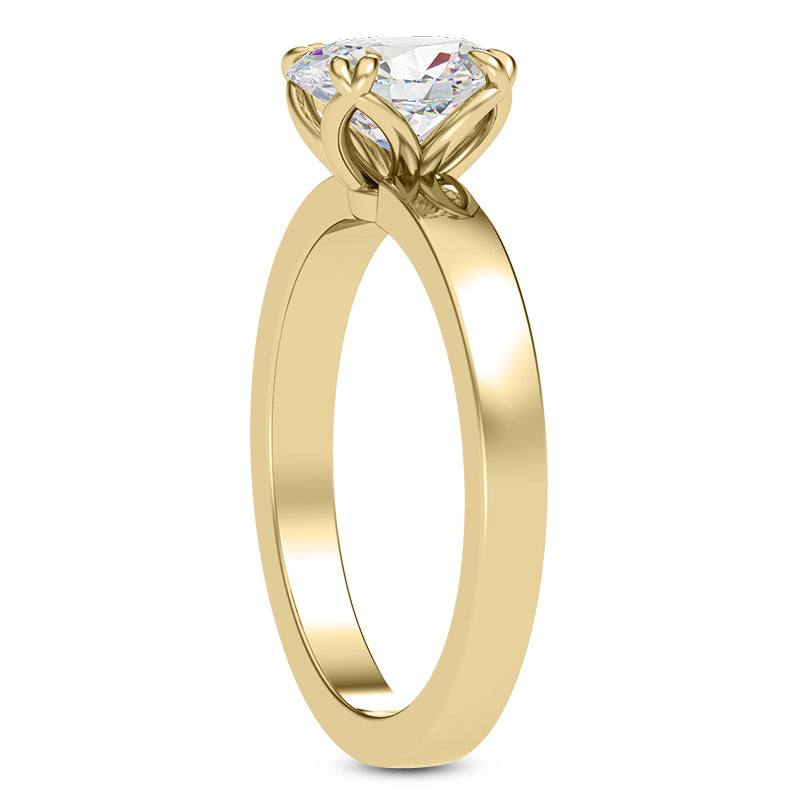 OVAL PETAL SOLITAIRE ENGAGEMENT RING