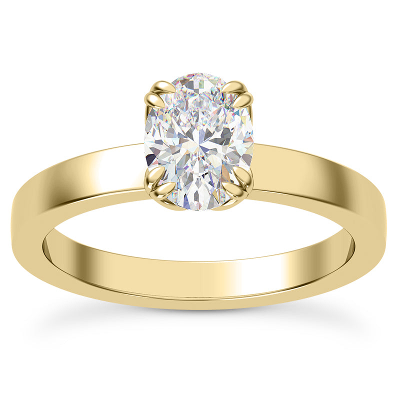 OVAL PETAL SOLITAIRE ENGAGEMENT RING