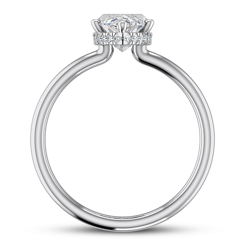 MARQUISE CENTER FLOATING DIAMOND UNDERHALO SPLIT RING