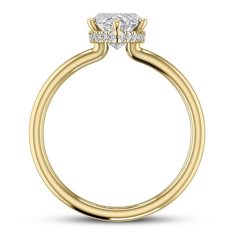 MARQUISE CENTER FLOATING DIAMOND UNDERHALO SPLIT RING