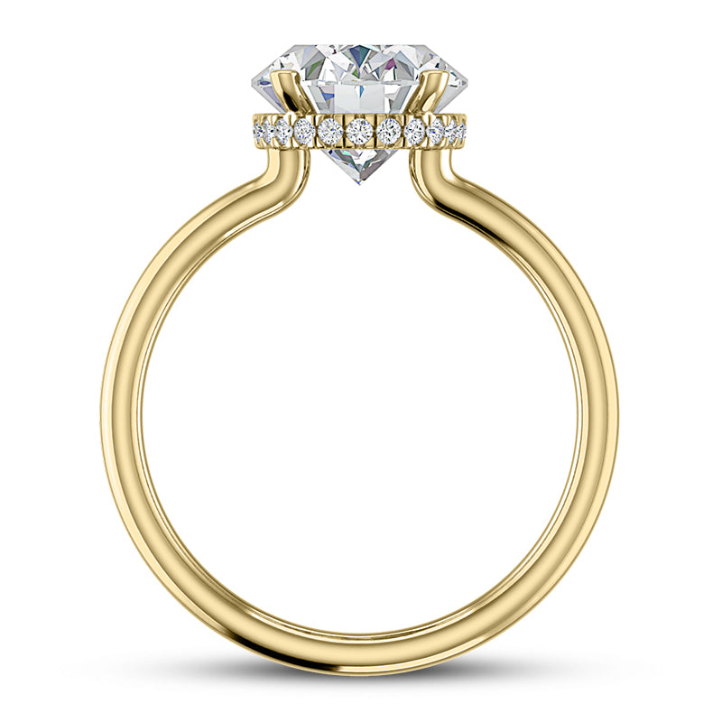 OVAL CENTER FLOATING DIAMOND UNDERHALO SPLIT RING