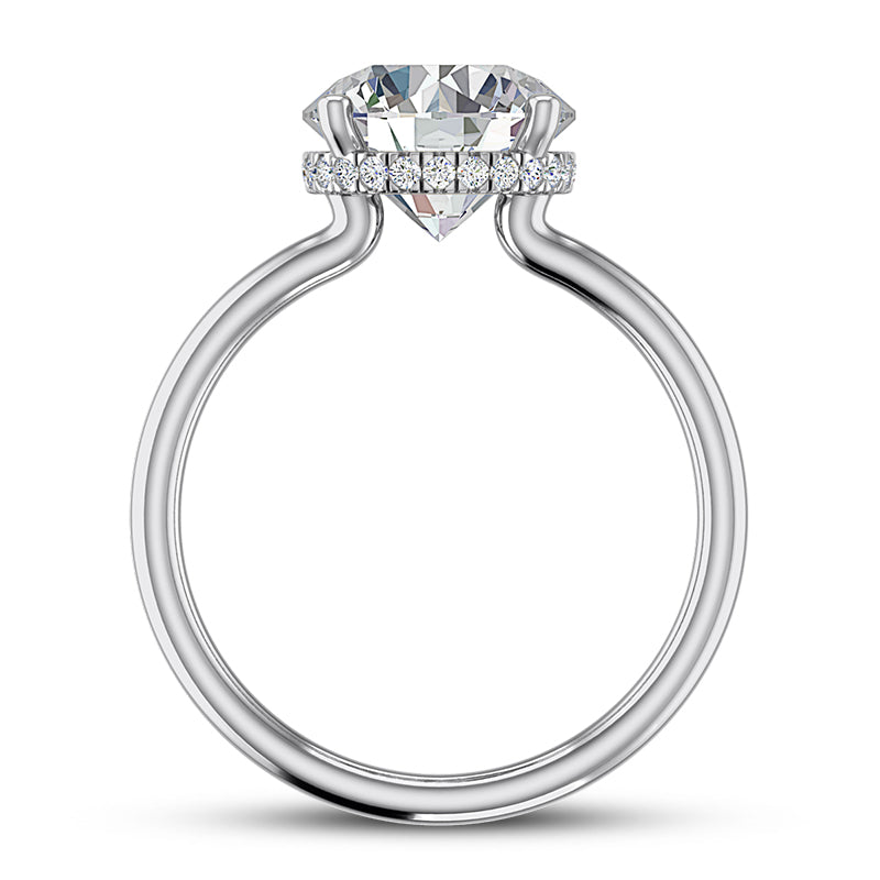 ROUND CENTER FLOATING DIAMOND UNDERHALO SPLIT RING
