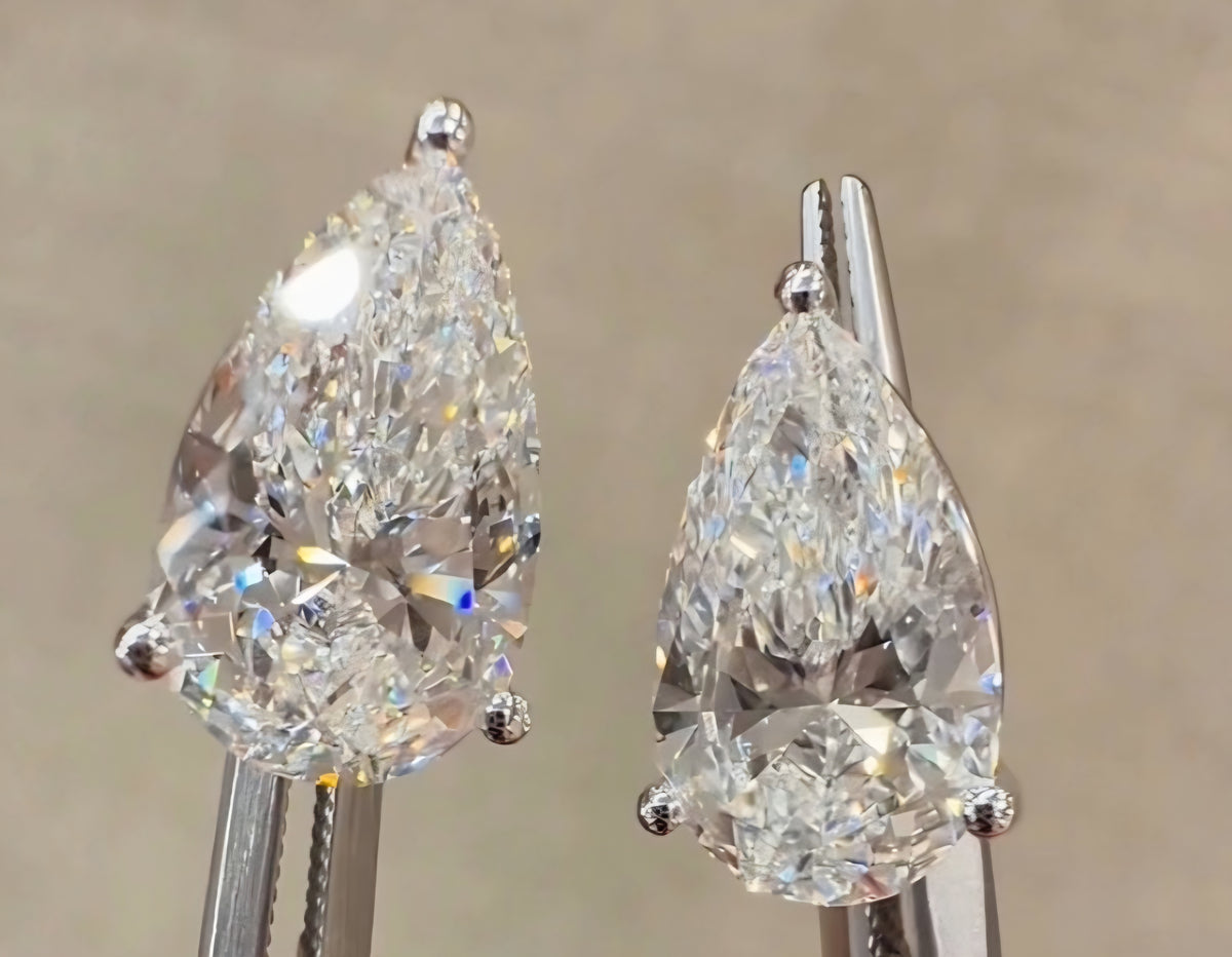 Pear Cut Lab Grown Diamond Stud Earrings