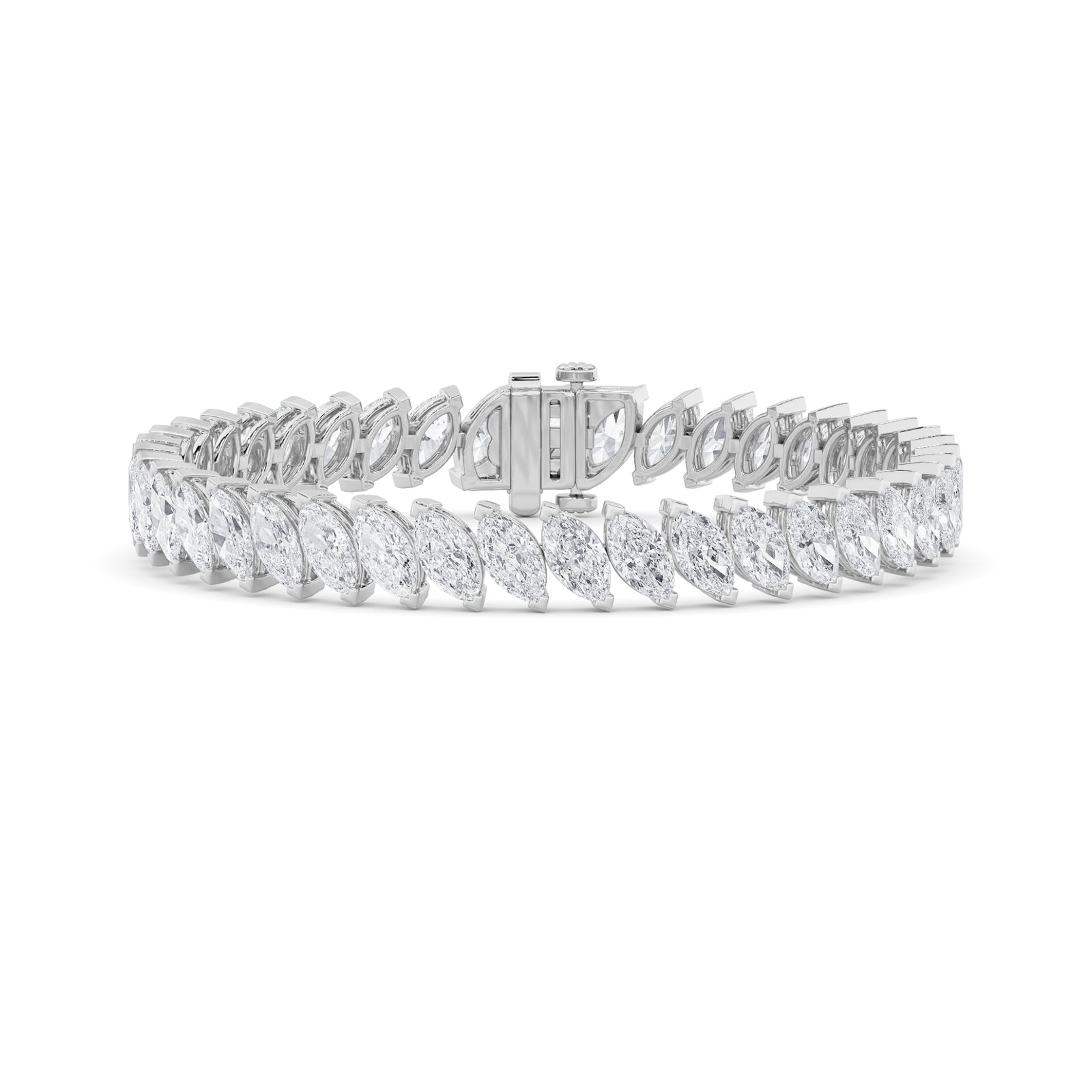LAB GROWN MARQUISE DIAMONDS 16.5ctw ANGLED PRONG SET BRACELET