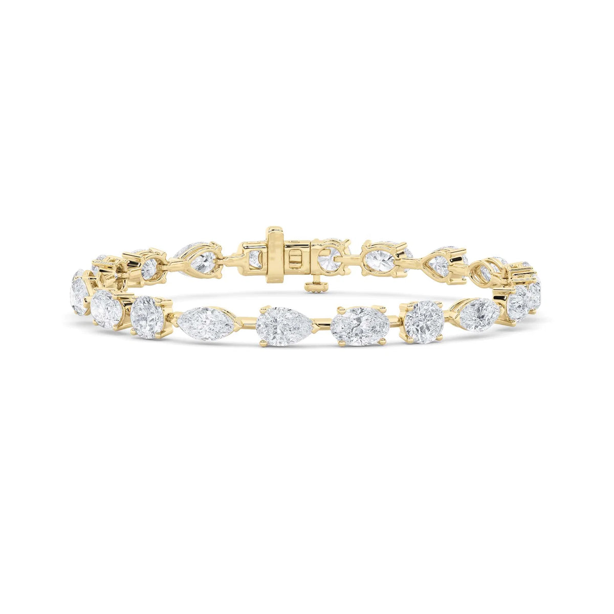 LAB GROWN ALTERNATING SHAPE DIAMONDS 12CTW SPACED BRACELET