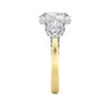 LAB GROWN OVAL AND PEAR DIAMONDS 4ctw THREE STONE RING