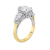 LAB GROWN OVAL AND PEAR DIAMONDS 4ctw THREE STONE RING