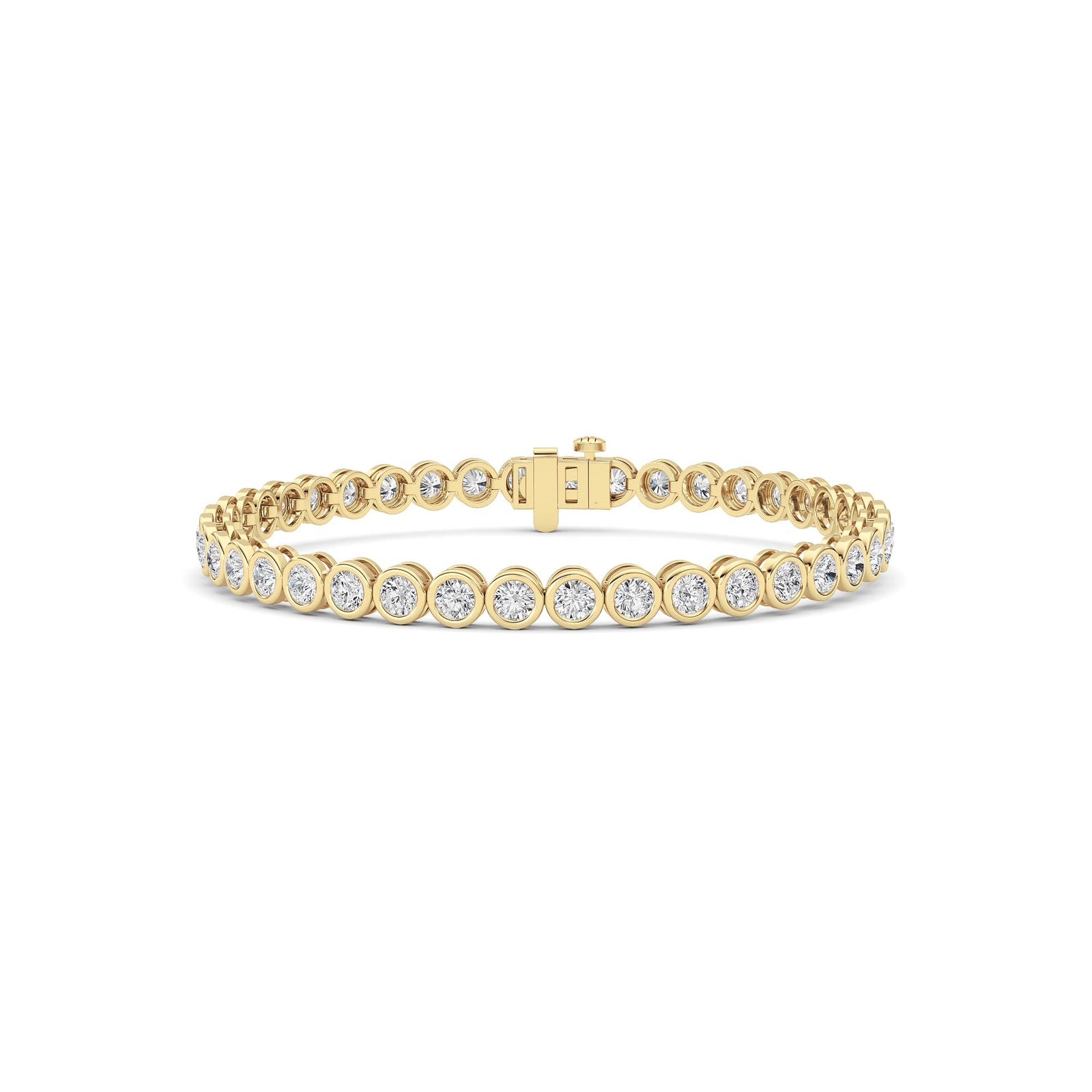 LAB GROWN ROUND DIAMONDS 4.98ctw BEZEL SET TENNIS BRACELET