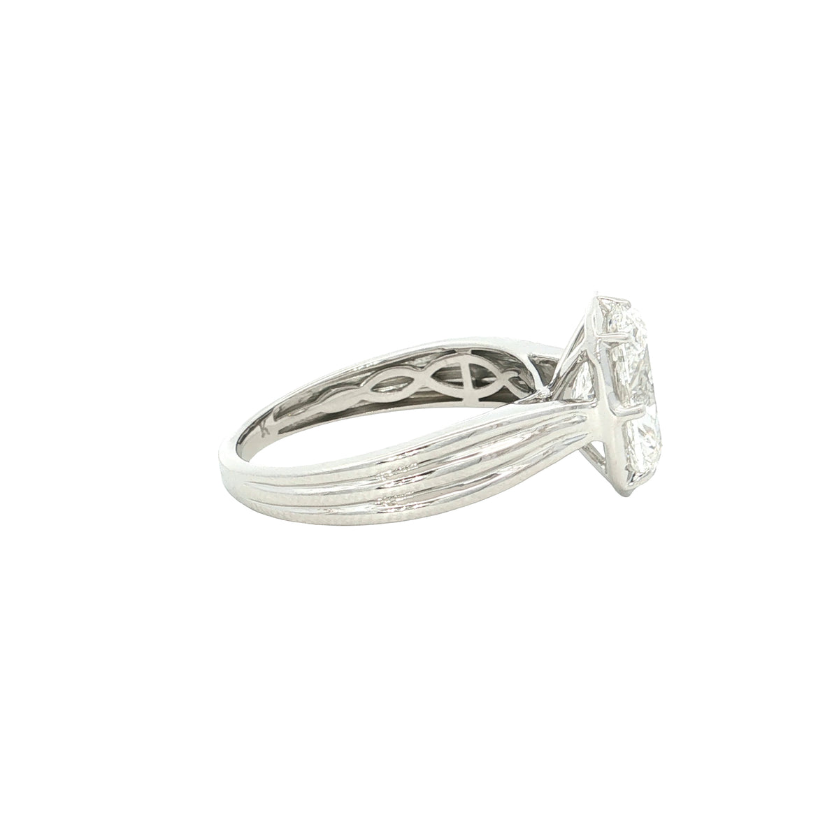 3.03 CT Cushion Lab-Grown Diamond Bezel Engagement Ring