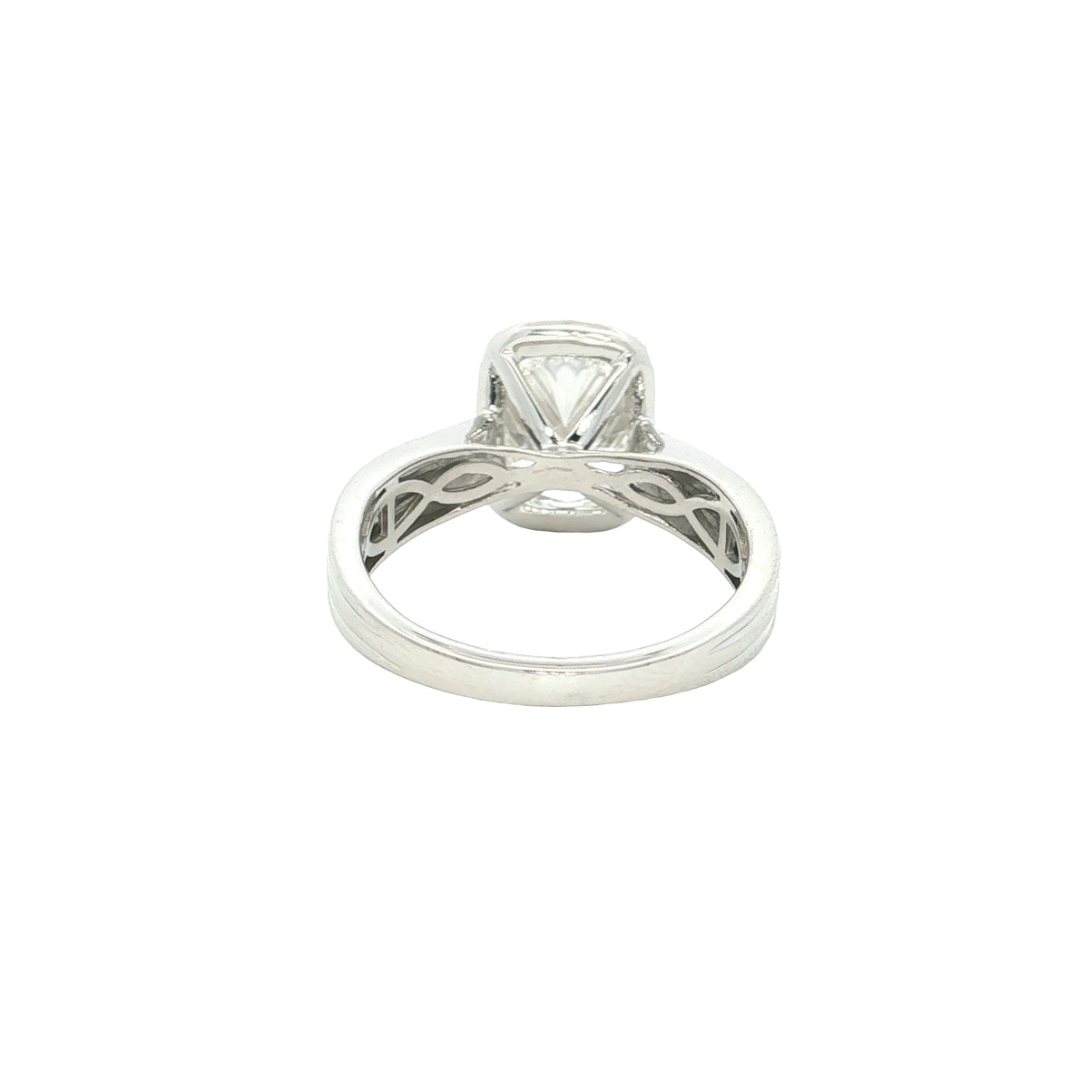 3.03 CT Cushion Lab-Grown Diamond Bezel Engagement Ring
