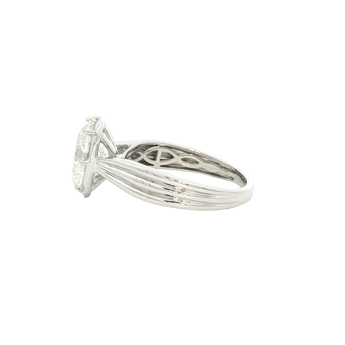 3.03 CT Cushion Lab-Grown Diamond Bezel Engagement Ring
