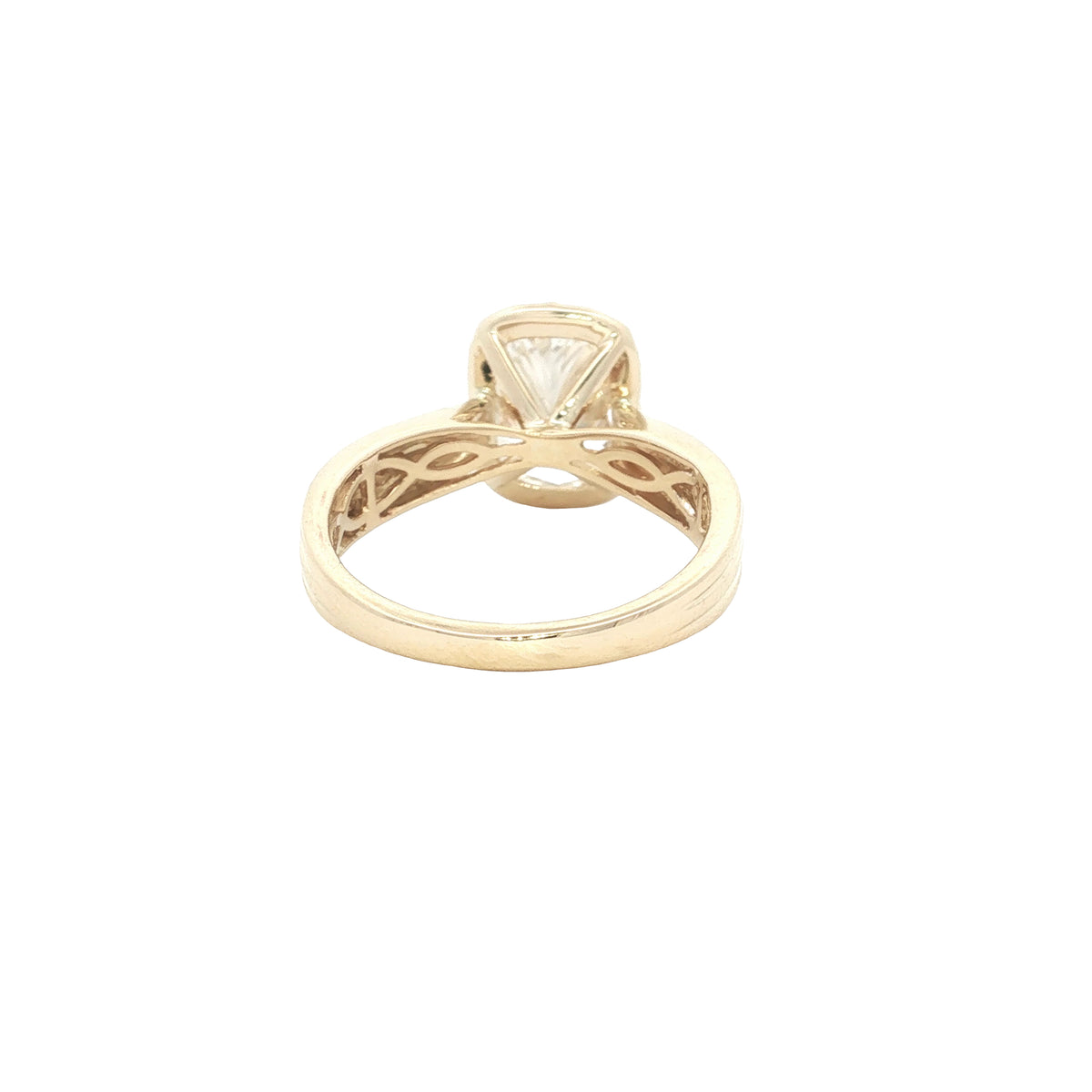 3.05 CT Cushion Lab-Grown Diamond Bezel Engagement Ring