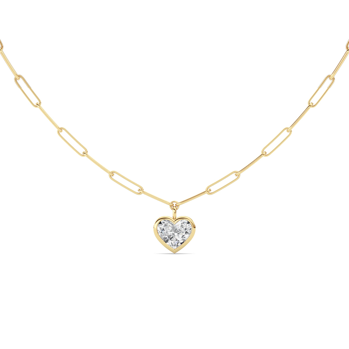 LAB GROWN HEART DIAMOND 4.04ct LINK NECKLACE