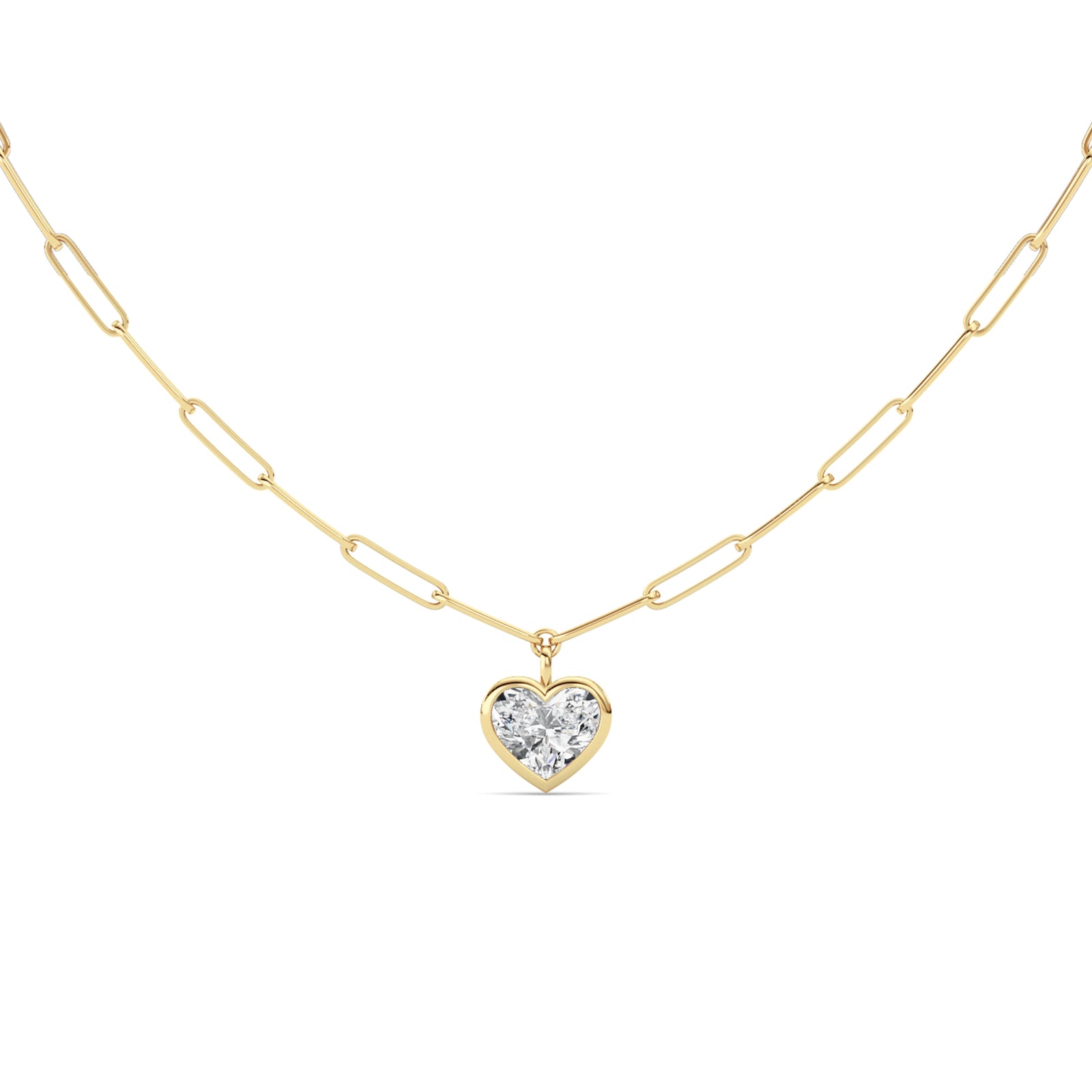LAB GROWN HEART DIAMOND 4.04ct LINK NECKLACE