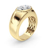 LAB GROWN OVAL DIAMOND 3.01ct SOLITAIRE BEZEL RING