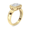 LAB GROWN EMERALD CUT DIAMOND 3.02ct BEZEL SOLITAIRE ENGAGEMENT RING