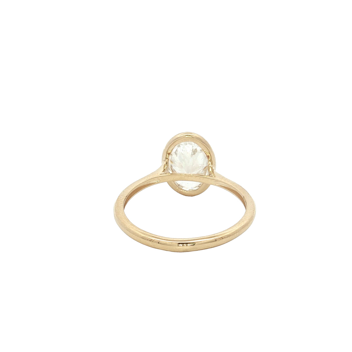 2.02 CT Oval Lab-Grown Diamond Bezel Solitaire Engagement Ring