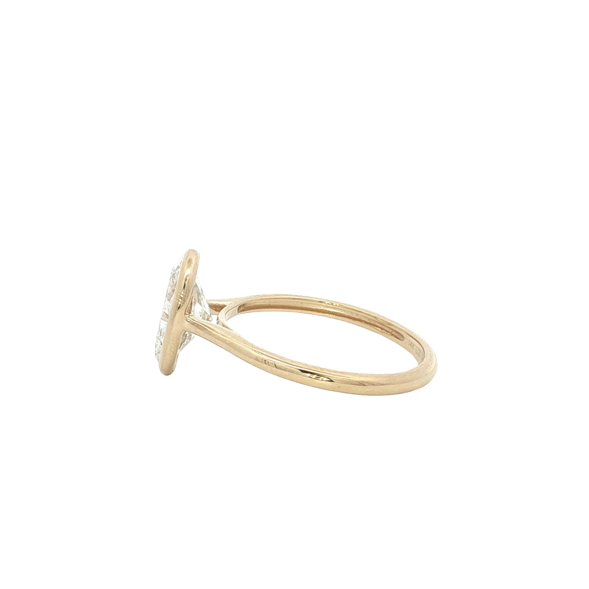 2.02 CT Oval Lab-Grown Diamond Bezel Solitaire Engagement Ring