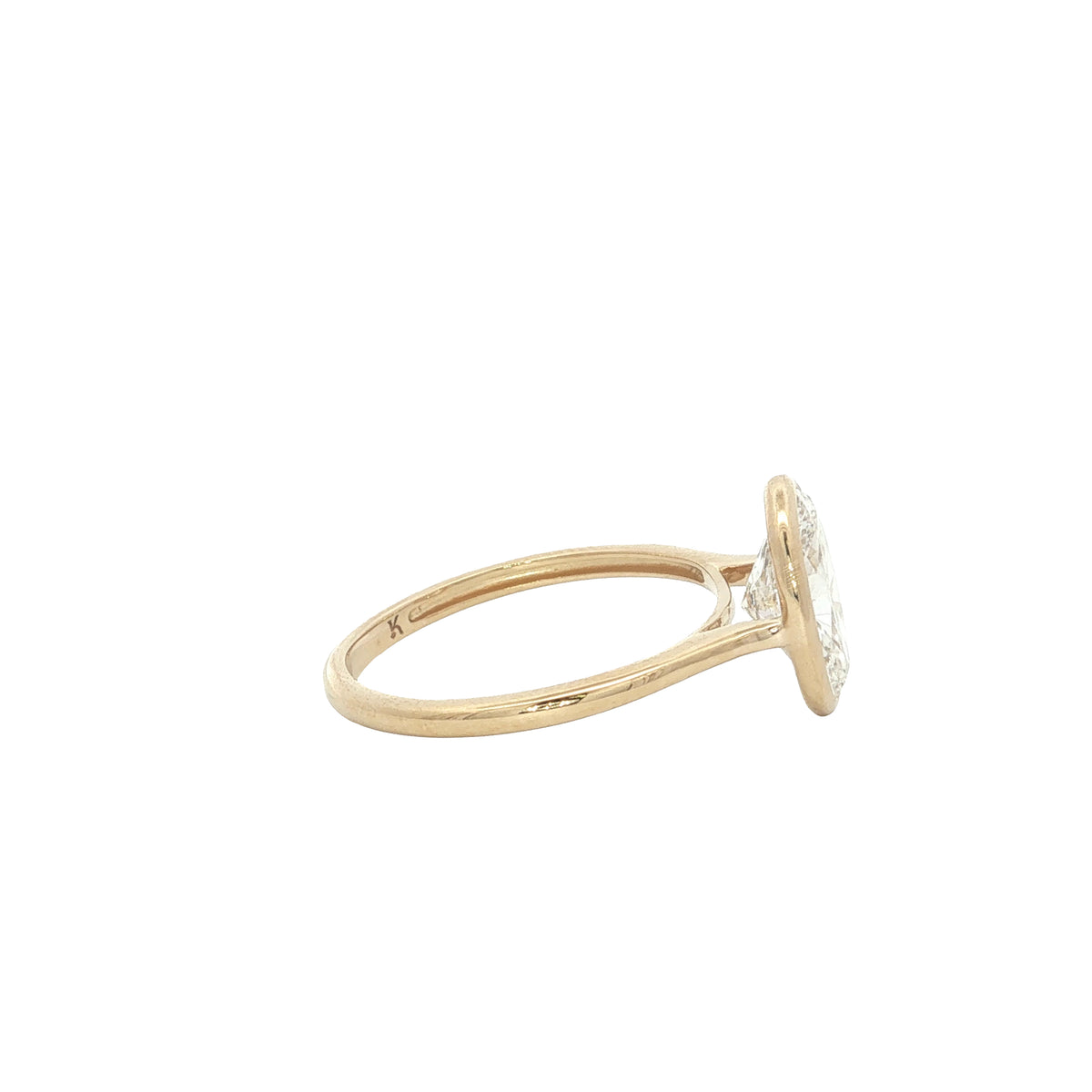 2.02 CT Oval Lab-Grown Diamond Bezel Solitaire Engagement Ring