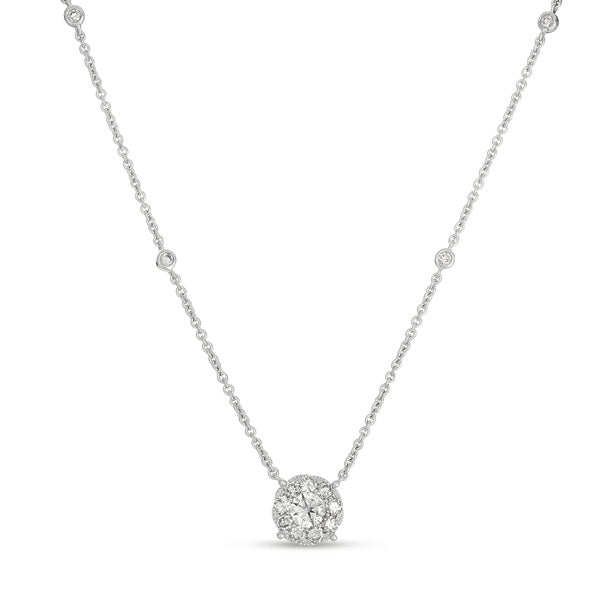White Gold Diamond Necklace-0.56ctw