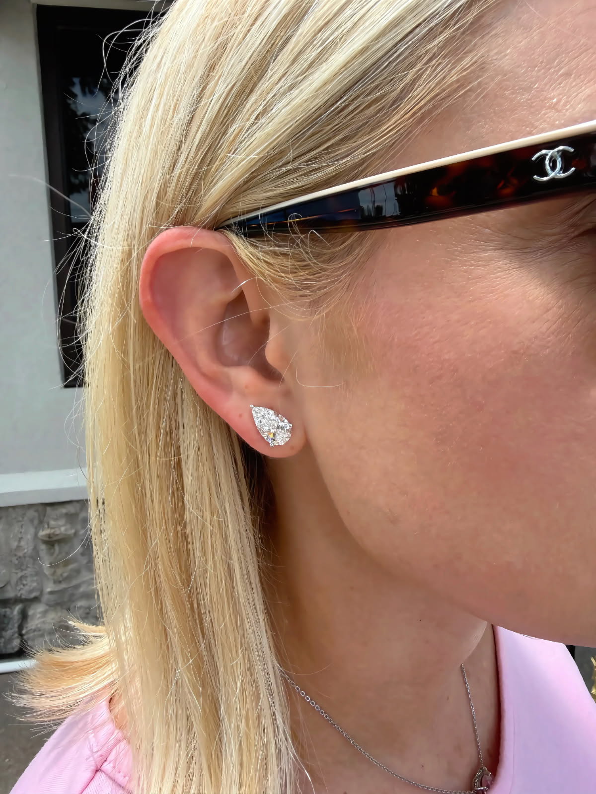 LAB GROWN PEAR DIAMONDS 2.00ctw STUD EARRINGS