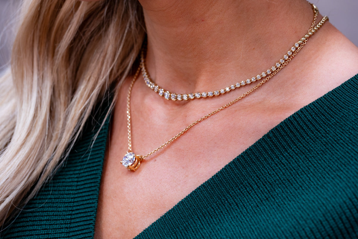 Lab Grown Round Diamond Solitaire Pendant