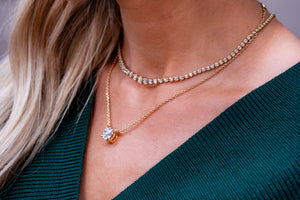 Lab Grown Round Diamond Solitaire Pendant