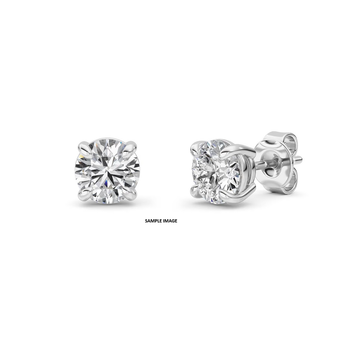 LAB GROWN ROUND DIAMONDS 3.00ctw STUD EARRINGS
