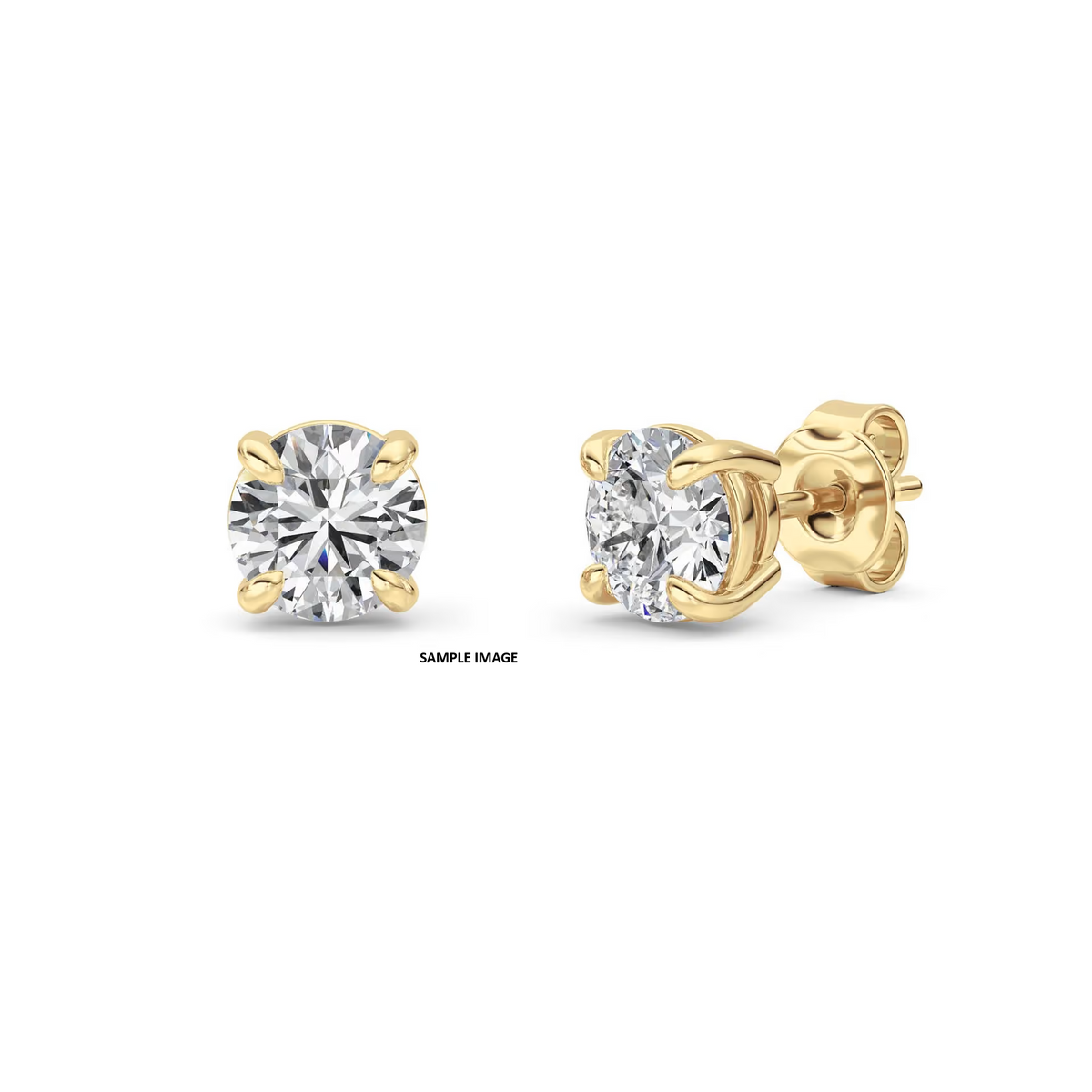 LAB GROWN ROUND DIAMONDS 2ctw STUD EARRINGS