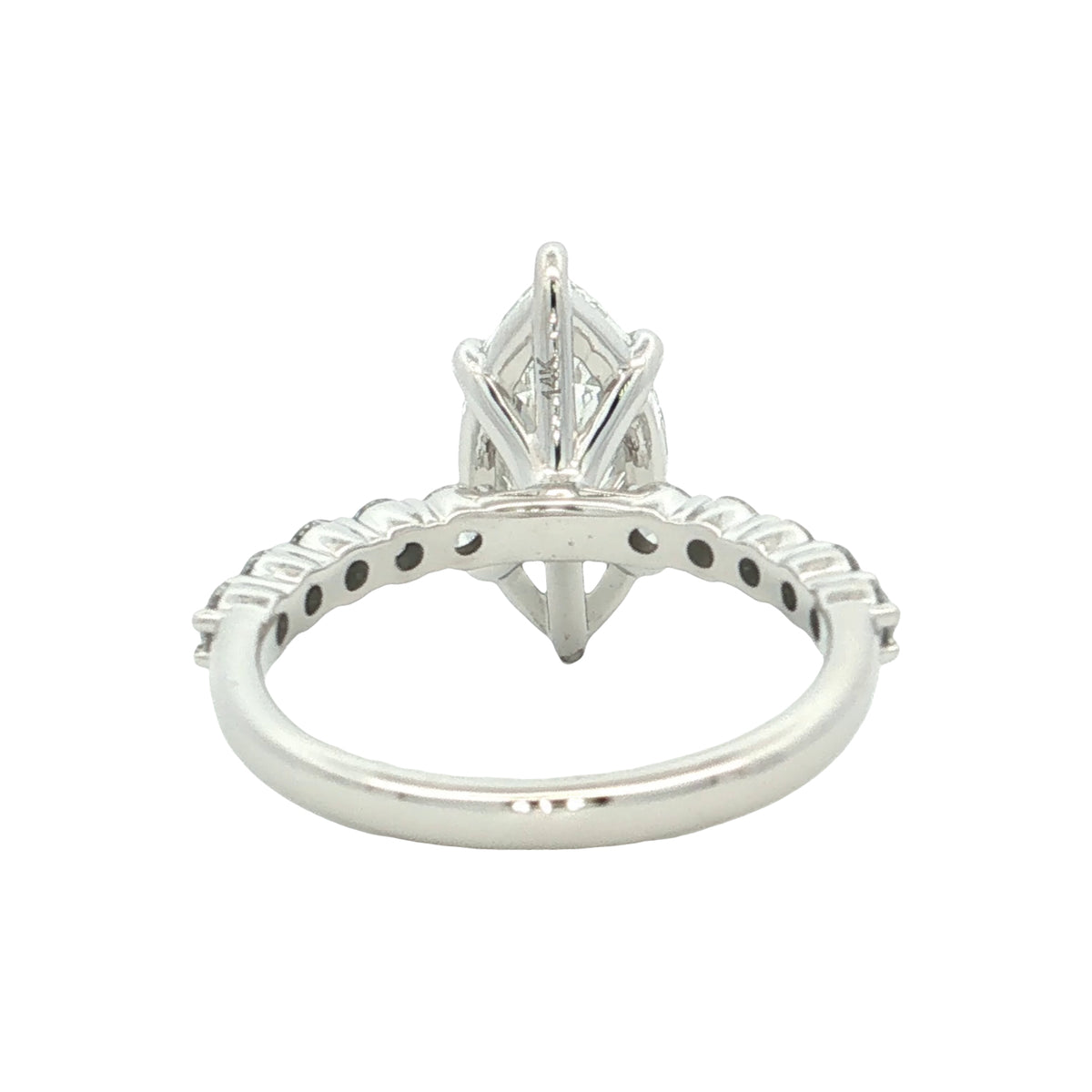 LAB GROWN MARQUISE AND ROUND DIAMONDS 3.13ctw PRONG SET RING