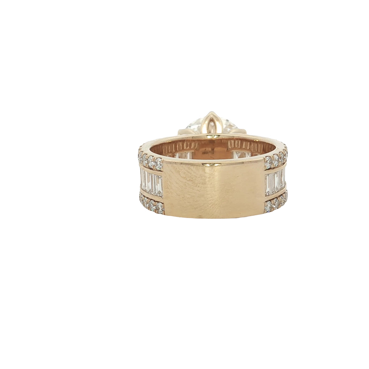LAB GROWN ROUND AND BAGUETTE DIAMONDS 7.97ctw CHANNEL SET RING