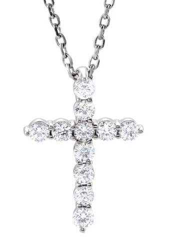 LAB GROWN ROUND DIAMONDS 1/4CTW CROSS PENDANT
