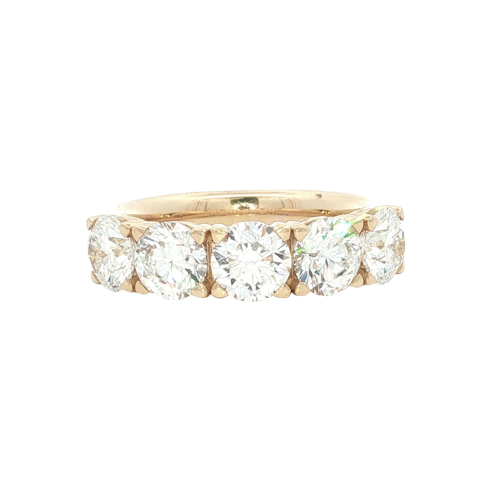 LAB GROWN ROUND DIAMONDS 3.05ctw FIVE STONE BAND