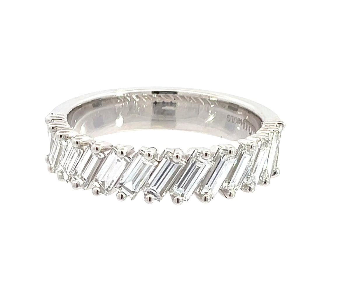 LAB GROWN BAGUETTE DIAMONDS 1.31CTW ANGLED PRONG SET BAND