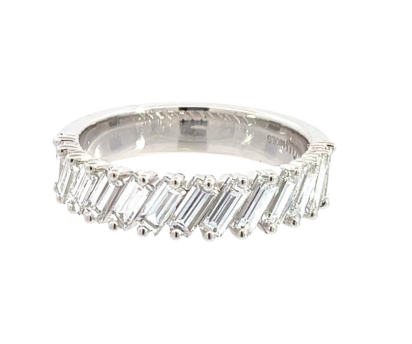 LAB GROWN BAGUETTE DIAMONDS 1.31CTW ANGLED PRONG SET BAND