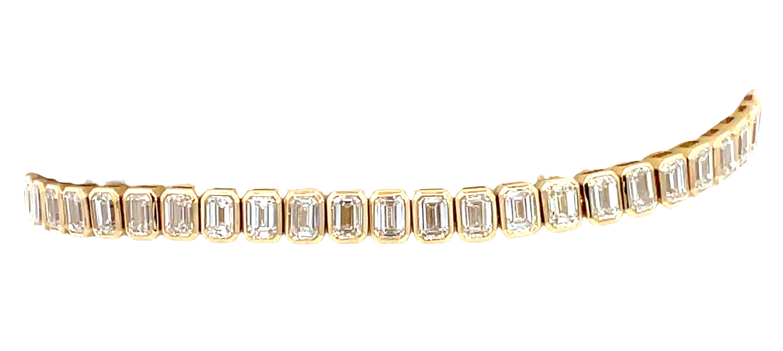 LAB GROWN EMERALD DIAMONDS 9.00CTW BEZEL TENNIS BRACELET