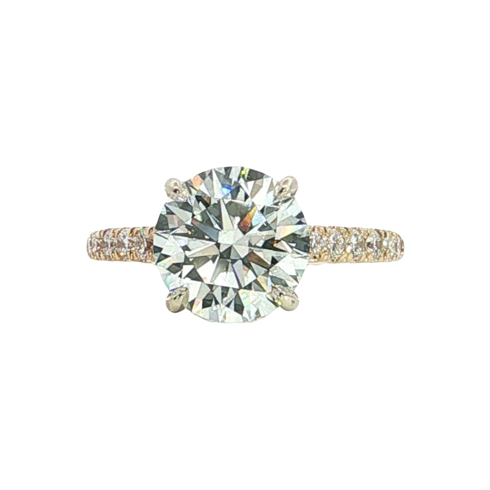 LAB GROWN ROUND DIAMONDS 3.43ctw PRONG SET RING
