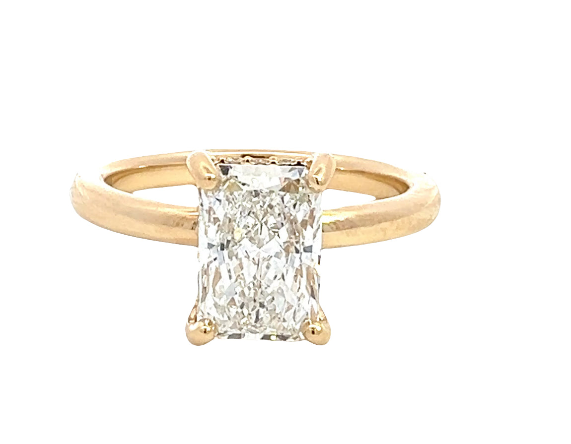 LAB GROWN RADIANT &amp; ROUND DIAMONDS 2.21ctw SOLITAIRE ENGAGEMENT RING