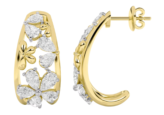 LAB GROWN PEAR DIAMONDS 4.5ctw LEAF STYLE EARRING