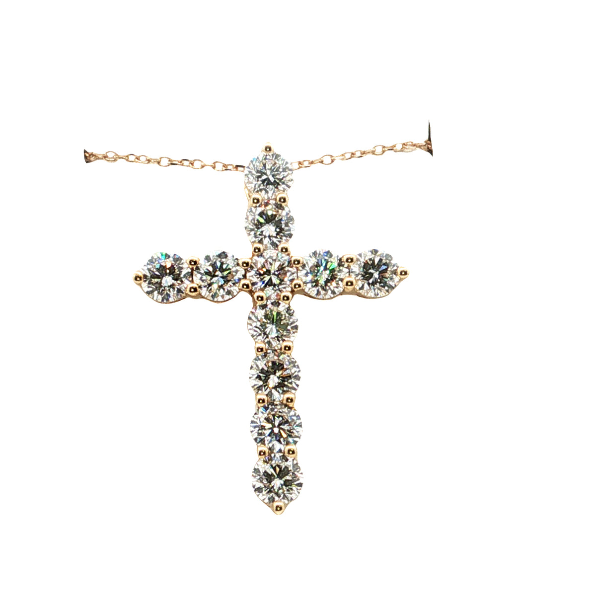 LAB GROWN ROUND DIAMONDS 3ctw CROSS PENDANT