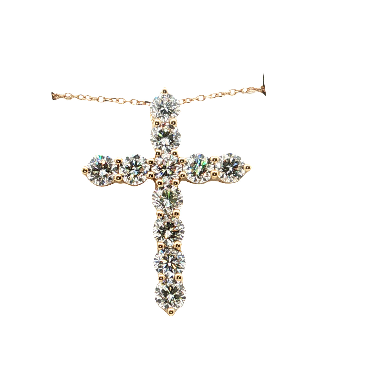 LAB GROWN ROUND DIAMONDS 3ctw CROSS PENDANT