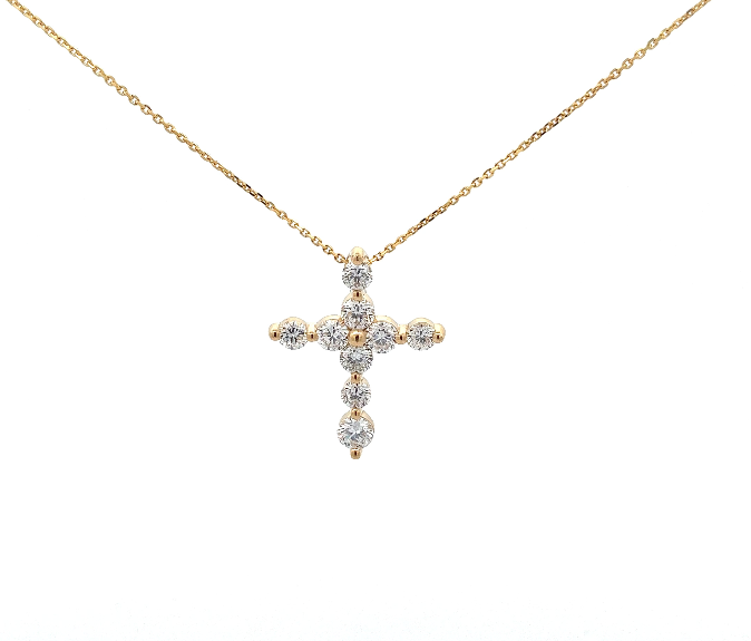 LAB GROWN ROUND DIAMONDS 0.30ctw CROSS PENDANT