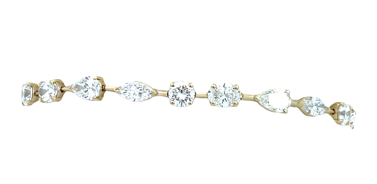 LAB GROWN ALTERNATING SHAPES 12CTW SPACED BRACELET