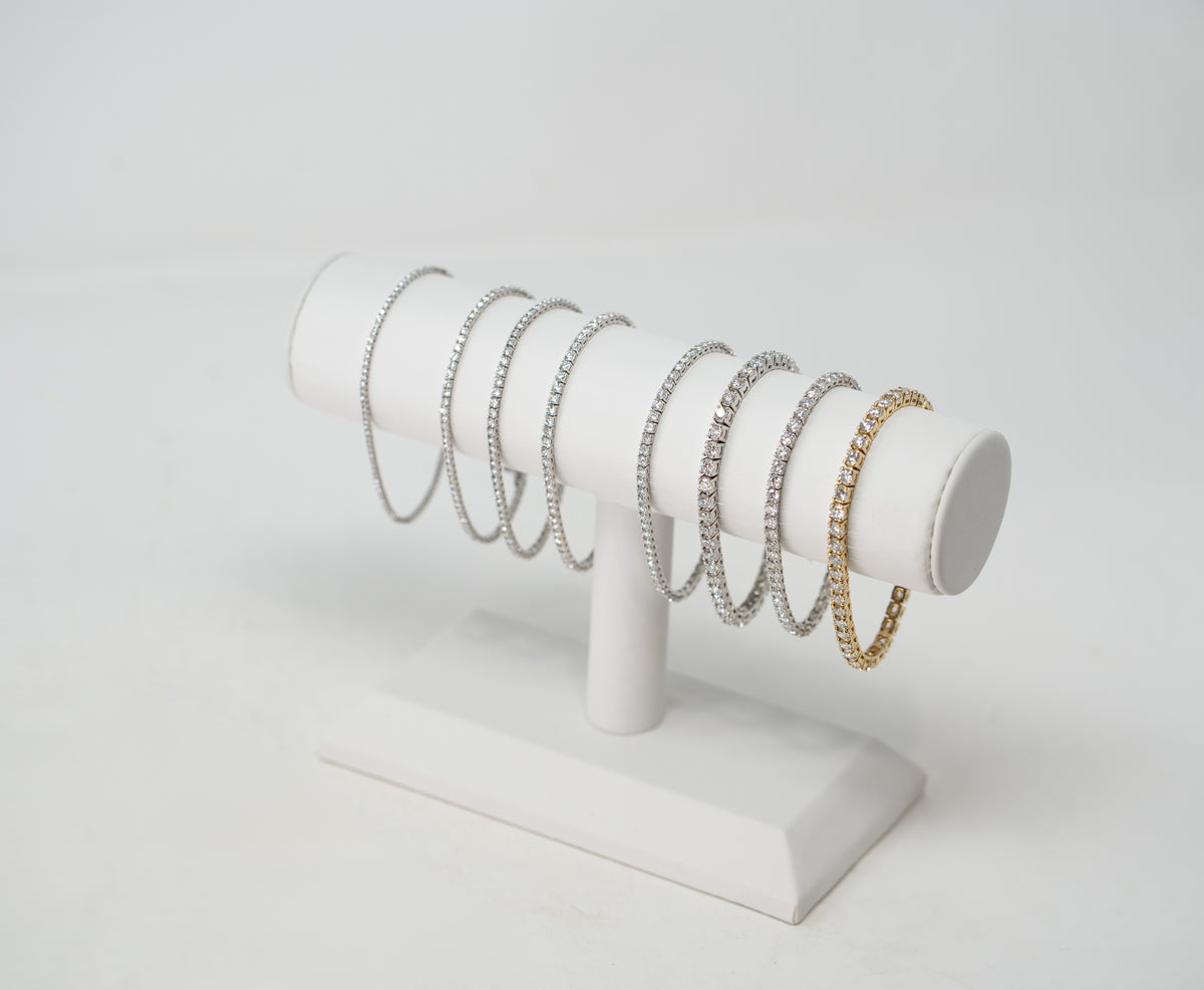 Lab Grown Round Diamond Tennis Bracelets